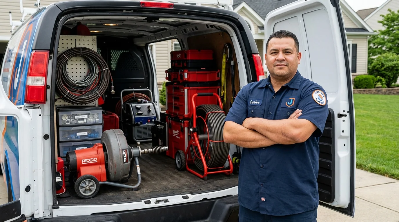 Professional drain cleaning equipment and Johns Plumbing LLC plumber in Anderson